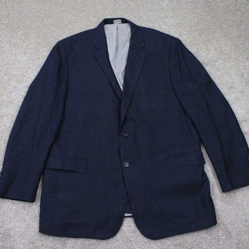 Jos. A. Bank 730 Burke Blazer Mens 46 L Blue Linen/Wool Blend Sports Jacket